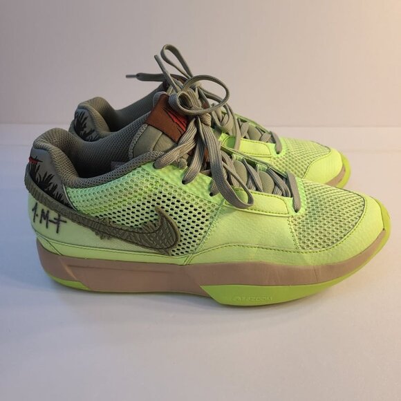 Nike Ja 1 Zombie Halloween Lime Blast Oil Green Black FD6565-300 Men's Size 6.5 - Picture 1 of 10